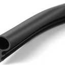 Windows Kerf Weather Stripping Seal Strip, Bulb Bubble Kerf Mount, TPE Flange Easily Applied to Door Frame Card Slot Installation (1/4" Bulb Diameter x 82' Long, Black)