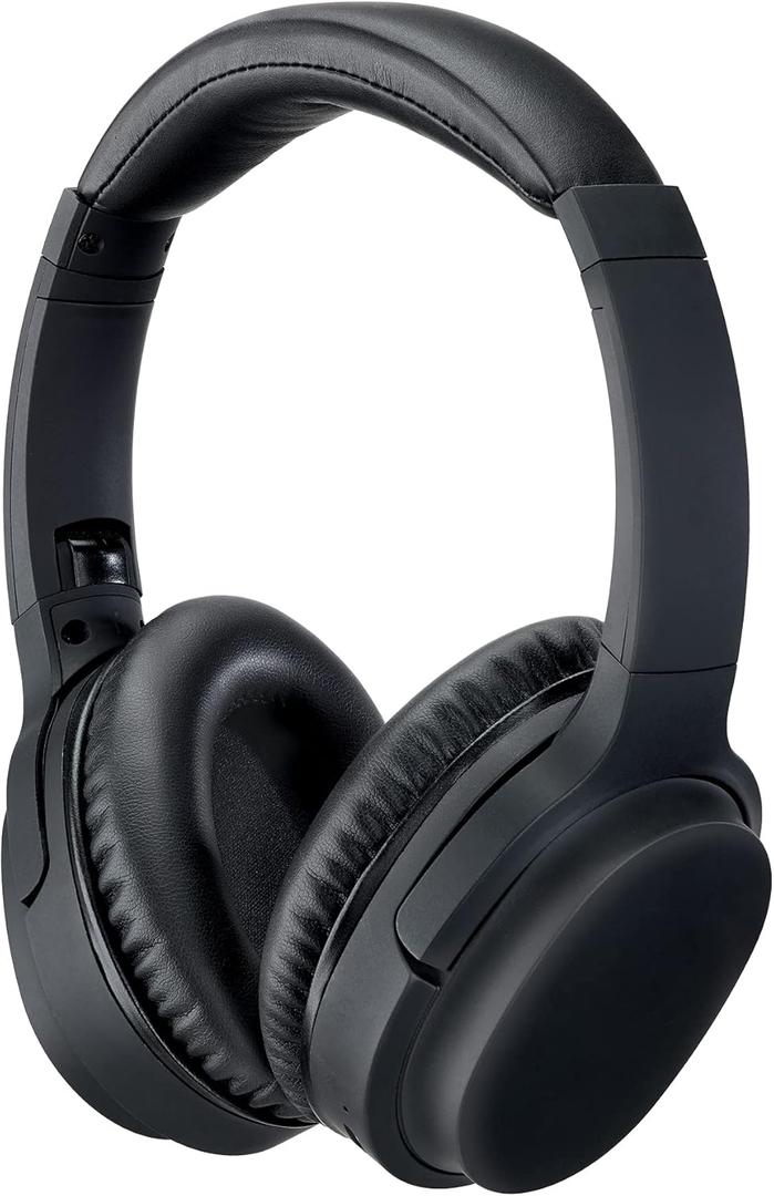 iLive Active Noise Cancellation Bluetooth Headphones, Adjustable Headband, Includes 3.5mm Audio Cable, Black (IAHN40B) (One Size)