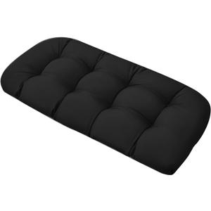 Outdoor Bench Cushion 48X19 Inch Patio Chair Cushions Tufted Porch Swing Cushions Patio Bench Cushion with High Elasticity PP Cotton for Indoor/Outdoor (Black)