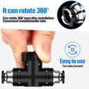 Flutesan 5 Pcs 1/4" x 1/4" OD Push to Connect Pneumatic Ball Valve PVC Air Flow Control Valve Quick Connect Tube Fittings Air Line Hose Fittings