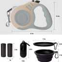 Retractable Dog Leash Automatic Telescopic Tractor Dog Tape, Pet Tape 10/16 FT Durable and Convenient, with Folding Bowl, Dispenser, Rubbish Bags, Suitable for Small and Medium Dogs