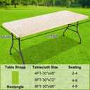 Smiry Rectangle Picnic Table Cloth, Elastic Waterproof Fitted Heavy Duty Vinyl Tablecloths, Wipeable Washable Table Covers for Kitchen, Dining, Camping, Outdoor (Beige, 36" X 72")