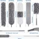 9PCS Dusters for Cleaning,Extendable Microfiber Duster with Extension Pole Up to 100'',Bendable Washable and Reusable Dusters Kit for Ceiling Fans, High Ceilings,Blinds,Furniture and Cars