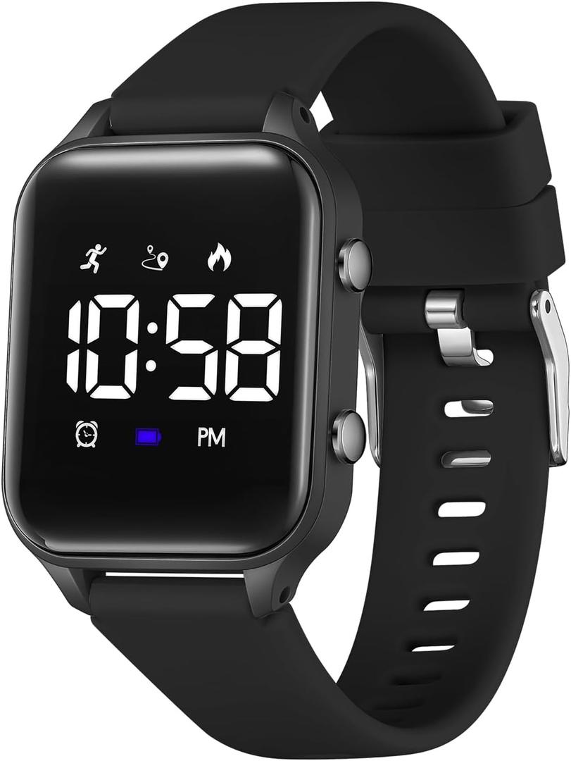 L LAVAREDO Kids Digital Watches for Boys Girls, Waterproof Sport Watch with Pedometer Stopwatch Vibration Alarm for Ages 5-13,No App Fitness Tracker Watch for Kids Teens Birthday Christmas Gifts