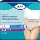 TENA ProSkin Female Adult Absorbent Underwear Pull On with Tear Away Seams Large Disposable Moderate Absorbency Nude, 4x18 (72 Pieces)