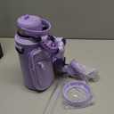 DIGJUPER Insulated Water Bottle 32 oz - with Straw & Pop-up Spout Lid, Paracord Handle, Carrier Shoulder Strap, Protective Boot, Wide Mouth Double Walled Vacuum Insulated Gym Water Bottle for Women (Lilac Purple)