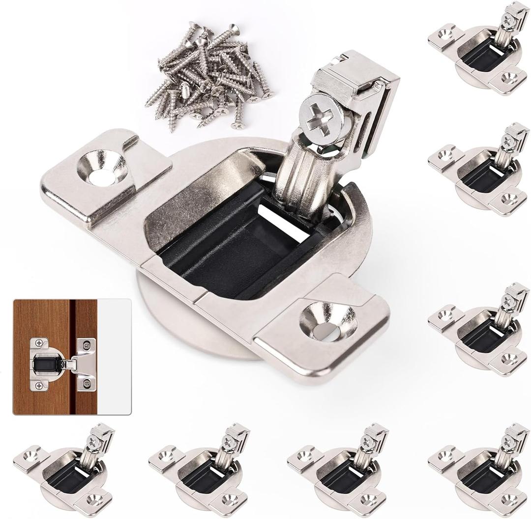8 PCS Replacement for Blum 110 Cabinet Hinges, Hinge Back Model 30.310-11.02, Compact 33 Screw on 110 Opening Cabinet Door Hinge, Soft Close Cabinet Hinges with Screws (Mounting Plate Not Included)