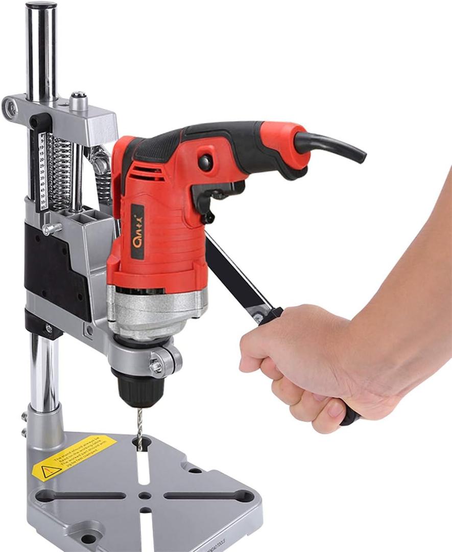 Drill Stand for Hand Drill Universal Drill Press Stand Adjustable Bench Drill Press Universal Bench Clamp Drill Press Holder Table Workbench Repair Tool Heavy Duty Single Hole Aluminum Base