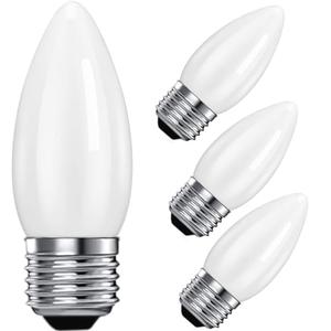 Seigun 4W Frosted Candelabra LED Bulbs, 2700K Warm White, 360 Lumens, E26 LED Bulb 40W Bulbs (6)