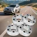 YHTAUTO 5x5.5 to 6x5.5 Wheel Adapters 2" Compatible with Ford Dodge Jeep Ram Models: Dakota Durango Ram 1500 CJ5/7, Tire Spacers w/M14x1.5 & 12.9 Grade Studs, 108mm Center Bore 4PCS Silver