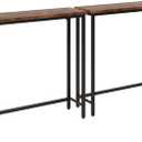 2 Pack Narrow Entryway Console Table & Sofa Side Table - Industrial Hallway Table for Small Spaces, Behind Couch Table, Multi-Functional Living Room Bedroom Office,Brown, 29.5" x 9.4" x 29.5"