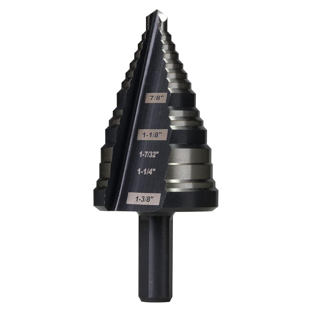 1/4 to 1-3/8 Inches M2 HSS Step Drill Bit for Metal, Plastic, Wood, Aluminum, Heavy Duty Unibit with Multi Hole Sizes