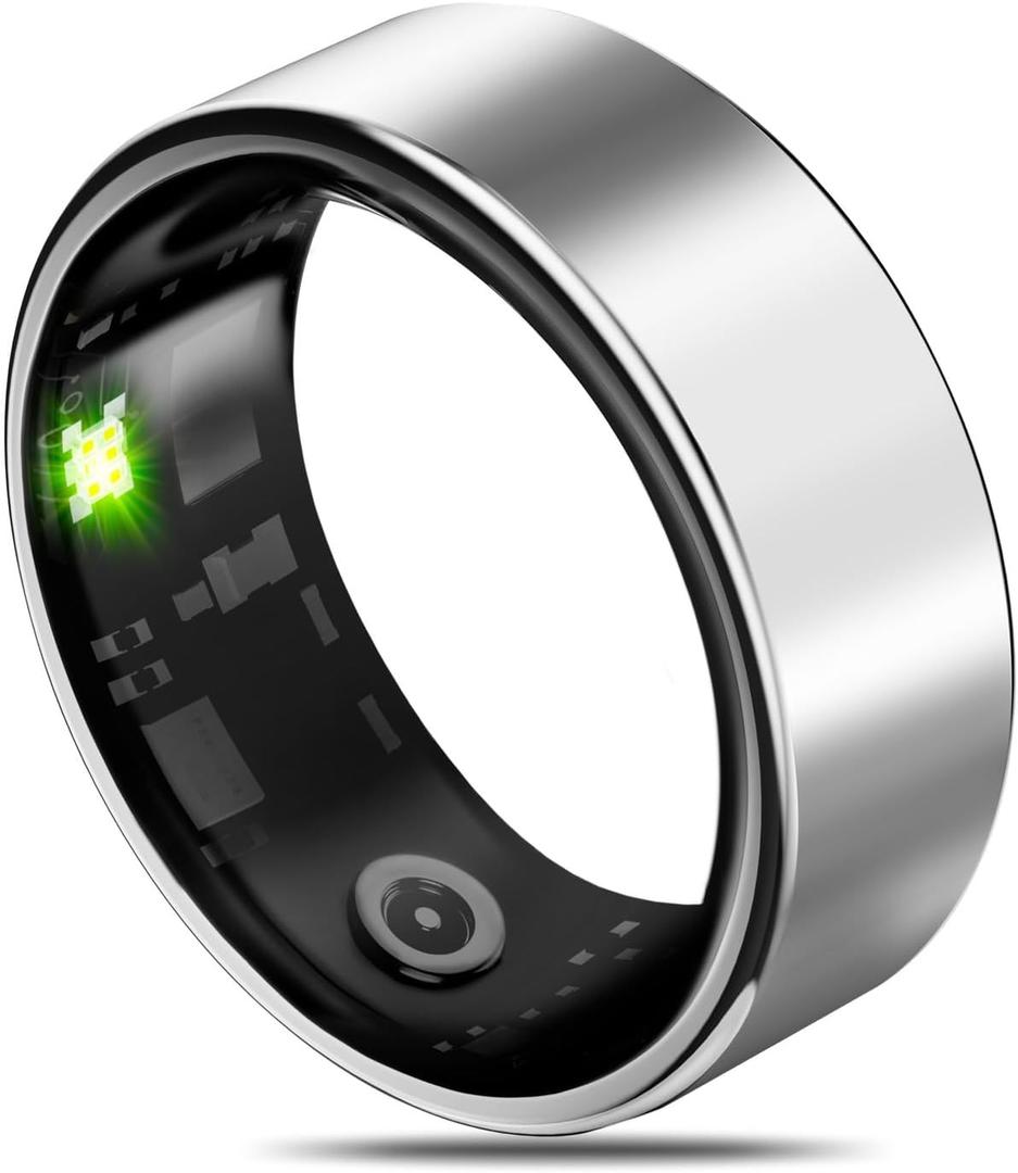 Smart Health Ring Fitness Tracker for Men Women, Sleep, Stress & Activity Monitoring, IP68 Waterproof, Long Lasting Battery, No Subscription Fees, Compatible with iOS & Android, Cool Gray 9