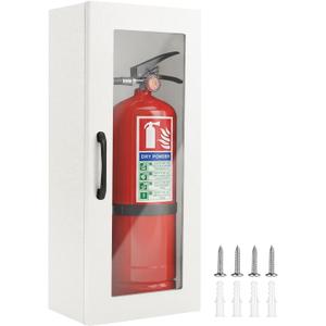 Fire Extinguisher Cabinet Wall Mount for 2.5/5/10lb Extinguisher (White)