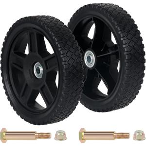 CheeMuii 8 Inch Lawn Mower Wheels 2 Pack 8" Push Lawn Mower Wheels with Bolts and Lock Nuts Kit Fit for Most Standard push Lawn Mowers/Generator/Garden Tiller/Handtruck