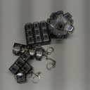 5 Pcs Keyboard Adult Fidget Clicker in 5 Styles Keyboard Fidget Keychain Cube Mechanical Key Button Clicker Stress Relief Gift for Office Home Pass Time(Black Transparent)