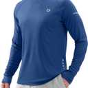 Men's Sun Protection Long Sleeve Shirts UPF 50+ (Blue)