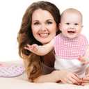 4 Piece Drooling Bibs for Baby Boys Girls,Soft Triple Layer Cotton Muslin, Adjustable Newborn Bibs for Drooling