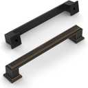 Amerdeco 10 Pack Oil Rubbed Bronze Cabinet Pulls 6.3 Inch(160mm) Hole Center Gold Kitchen Cabinet Handles Cabinet Hardware for Bathroom Drawer Pulls 