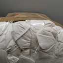 WhatsBedding Queen Size Feather Comforter, Filled with Feather and Down Fiber, White All Season Duvet Insert - Luxurious Hotel Bed Comforter - 100% Cotton Cover, Medium Warmth with Corner Tabs - 90x90