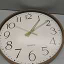 Vintage Wall Clock 16 Inch Quartz Silent Non-Ticking Analog Clock Battery Operated Rustic Round Decorative Clock for Living Room Kitchen Home Office Classroom