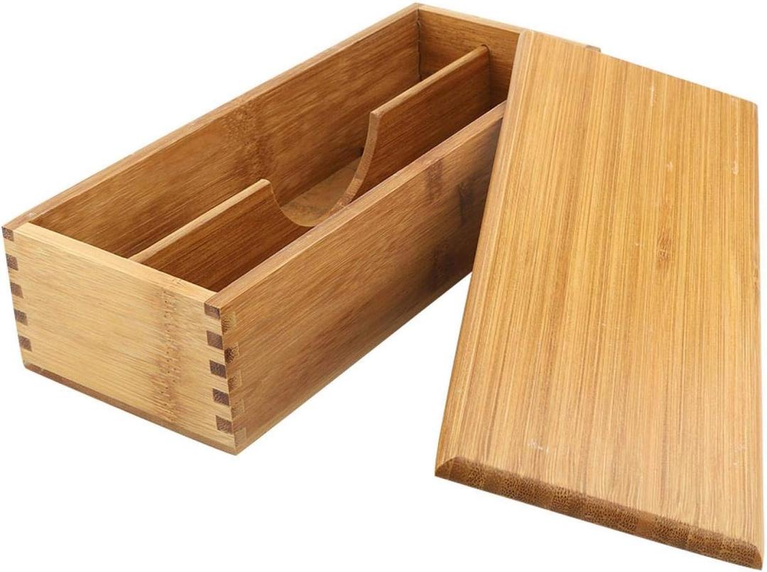 Chopsticks Storage Box with Lid - Bamboo Silverware Storage Utensil Drawer Organizer - Japanese Chopsticks Boxes with Lid - Cutlery Box Utensil Holder Container for Home Kitchen