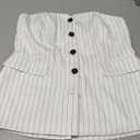 Cicy Bell Womens Strapless Blazer Vest Sleeveless Tube Tops Striped Button Up Waistcoat Vest Business Fitted Suit Vest, Large