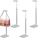 Handbag Display Stand - Stainless Steel 4 Pack Purse Display Stand Hanging Hook Stands Adjustable Height Table Ornament for Home Store Boutique Counter