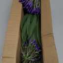 Artificial Flowers Plants for Outdoor Planters 8 Bundles Purple Flower Large Spring Summer 18.9 in Look Real Plasic Plant for Front Porch