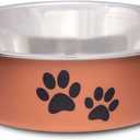 Loving Pets Bella Dog Bowls- Stainless Steel Dog & Cat Bowls - Spill Proof Dog Food Bowl, Cat Bowl, Puppy Essentials & Pet Supplies Great for Home & Travel (Small 10-20 lbs, Copper)