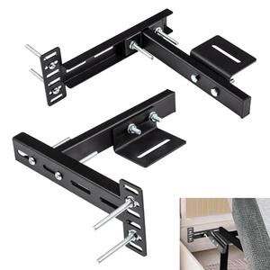 2 Pack Adjustable Headboard Brackets for Bed Base, Universal Metal Headboard Brackets kit for Bed Frame, Black Footboard Extension Kit Compatible with Twin Full Queen King Bed
