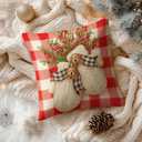 2 x HOMETITUTE Christmas Throw Pillow Covers 18x18 Inch Set of 2 Soft Decorative Knit Mitten Cushion Covers Rustic Farmhouse Holiday Winter Christmas Pillow Cases for Sofa Couch Bed Living Room
