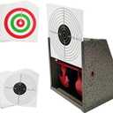 Atflbox BB Trap Target with 20pcs Paper Targets and Resetting Metal Shooting Target for Airsoft Pellet Gun Rifle BB Gun