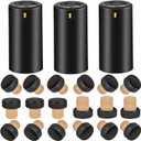 PVC heat shrink capsules 40 count matte black and 40 Pcs bottle seal cork, wine shrink wrap sleeves caps tops wine bottle corks capsules for making cellars and home use