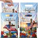 2 x Teenyyou 60 Pcs Patriotic Treat Bags Plastic God Bless America Bags Religious Cross American Flag Floral Goody Handbags Bulk for 4th of July Church Party Favors Independence Day Supplies, 1 Count