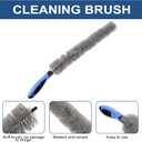 2 x Uonlytech Refrigerator Coil Cleaning Brush 23.62in Long Handle Radiator Brush Cleaner for Air Conditioner Condenser Dryer Vent Lint Narrow Gaps Household Cleaning