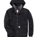 Carhartt Men's Big & Tall RD Rockland Sherpa Lined Hooded Sweatshirt, Black, 3X-Large/Tall