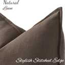 decorUhome Fall Brown Linen Throw Pillow Covers 16x16 Set of 2 | Decorative Soft Cozy Modern Farmhouse Boho Accent Pillow Cases with Flange Edges for Couch Bed Sofa Living Room Home Decor