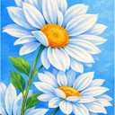 4 x YOMEIA Diamond Painting Kits for Adults,White Daisy Landscape Diamond Art Kits 5D Full Drill Round Gem Art, DIY Diamond Crafts Paint by Diamonds for Home Wall Decor, Gifts for Beginners 12x16 Inch