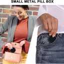 Pill Box 2 Compartment Pill Case - Portable Metal Travel Pill Container for Pocket or Purse, Waterproof Pill Organizer Holder for Medicine Vitamin Fish Oil and Supplements