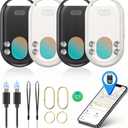 TECKNET 3in1 Air Tracker Tag 4Pack (iOS Only), Rechargeable Smart Bluetooth Tracker, 100dB Alarm & Hidden Camera Detection, Compatible with Apple Find My, Item Finder for Keys, Luggage, Wallet, Pet