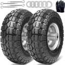 4.10/3.50-4 Tire and Dolly Wheel Flat Free - Solid Rubber Hand Truck Wheels 5/8" Axle - Gorilla Cart Tires Replacement for Garden, Wagon, Yard and Wheelbarrow (10 Inch 2 Pack)