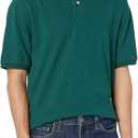 Amazon Essentials Men's Regular-Fit Cotton Pique Polo Shirt (Available in Big & Tall) (XX-Large, Dark Green)