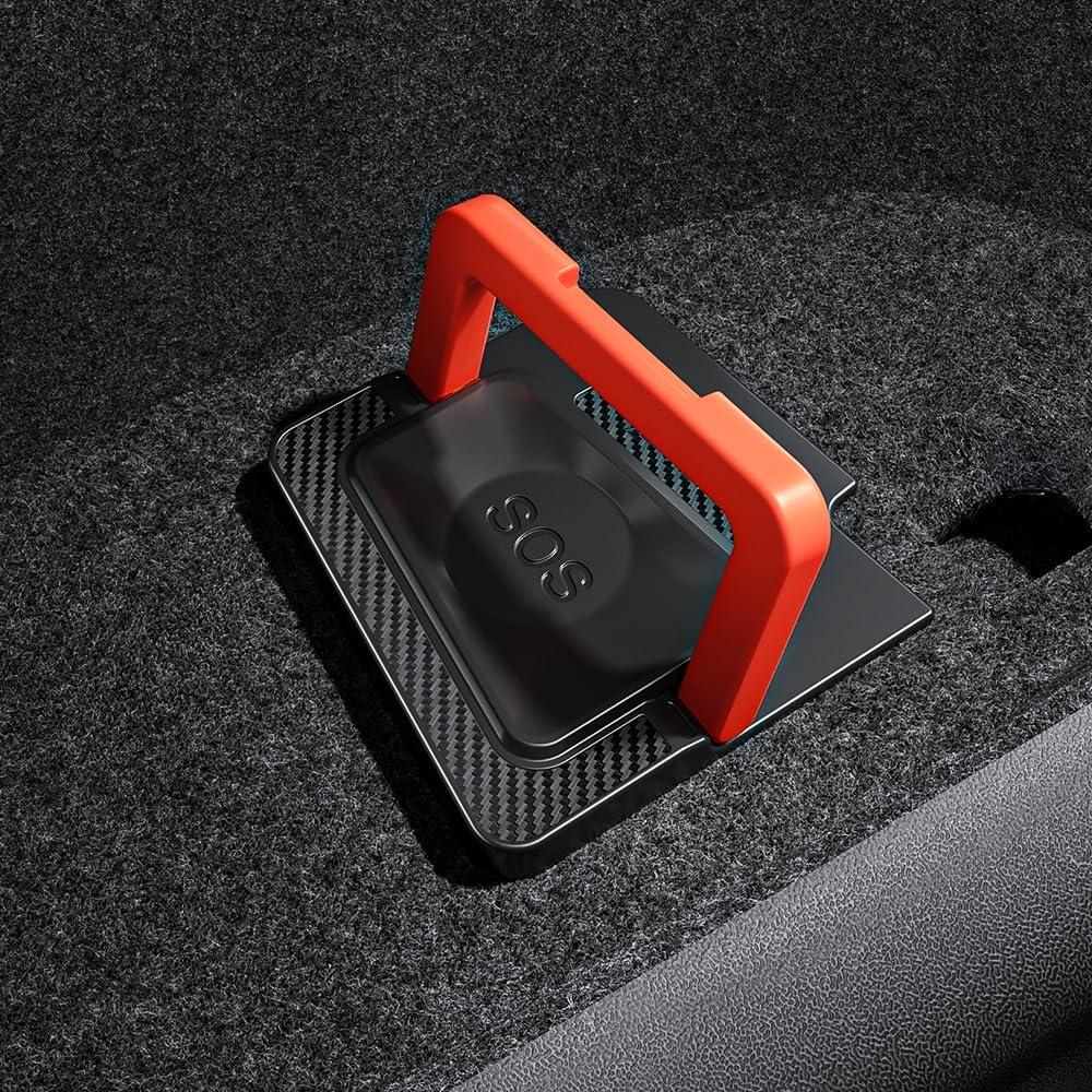 YONZEE Emergency Escape Handle for Tesla Model Y Juniper, Carbon Fiber Pattern Safety Pull Handle, Compatible with 2025-2026 Model Y Door Release, Easy Installation, Durable ABS Material