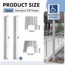 2 Pack 6 ft Adjustable U-Channel Sign Post, 3'-6' Medium Gauge Galvanized Steel Metal Pole with 3/8'' Dia Holes Flexible Height for Outside Highway Roadside Garden Farm Traffic Intersection