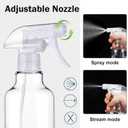 Plastic Spray Bottles Empty Spray Bottle 16.9oz/500ml 2 Pack Heavy Duty Spraying Bottles Mist/Stream Water Bottle for Cleaning Solutions, Essential Oils, Hair (Clear)