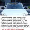 Moonlinks Compatible with 2022 2023 2024 2025 2026 Honda Civic Side Ox Horn Mirror Cover Overlay,Glossy Black LH & RH Side Door Exterior Rearview Mirror Cap Trim for 11th Gen Civic (1 Pair)