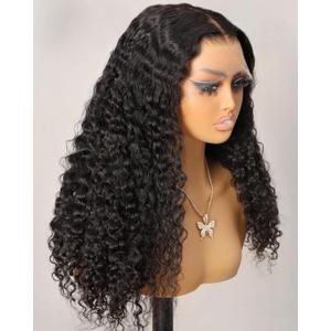 BEEOS 5x5 SKINLIKE Real HD Lace Closure Wig, 250% Density Curly 0.10mm Ultra-thin Invisible HD Lace Human Hair Wig Pre-Plucked Bleached Knots 24 Inch