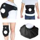 Creatrill Reusable Hot Cold Therapy Ice Bag Pack (9") Neoprene Core Wrap with Elastic Strap, Portable Moist Heating Brace First aid Ice Compression Sleeves Pain Relief Pad