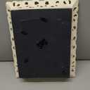 Wavy 5x7 Picture Frame White with Gold Beaded Trim, Resin Frame with Real Glass, Display 5x7 Photos Matted to 4x6, Vertical and Horizontal Desk Tabletop or Wall Hanging